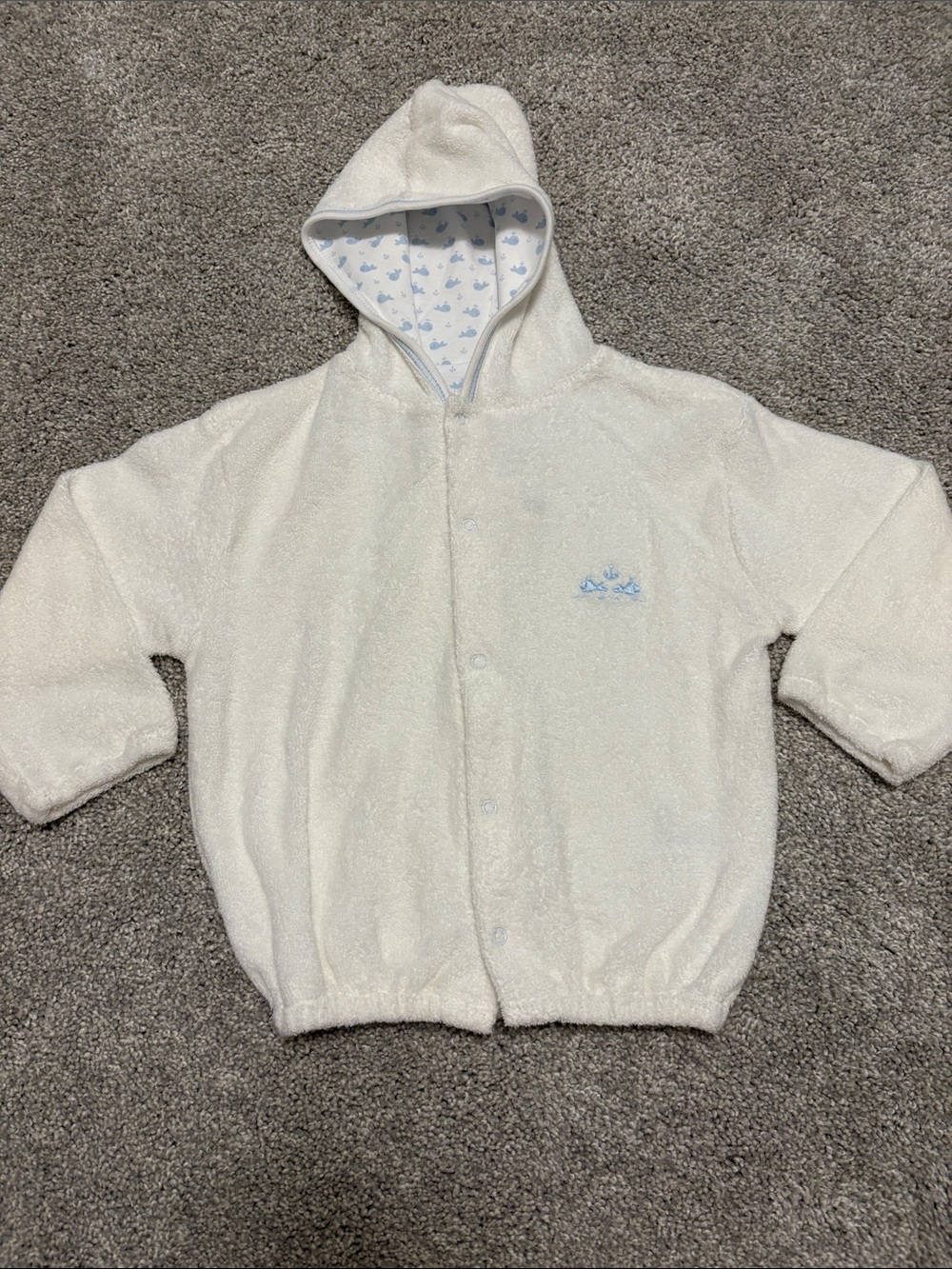 Kissy Kissy baby White Hooded Terry cloth coverup 18-24 months new